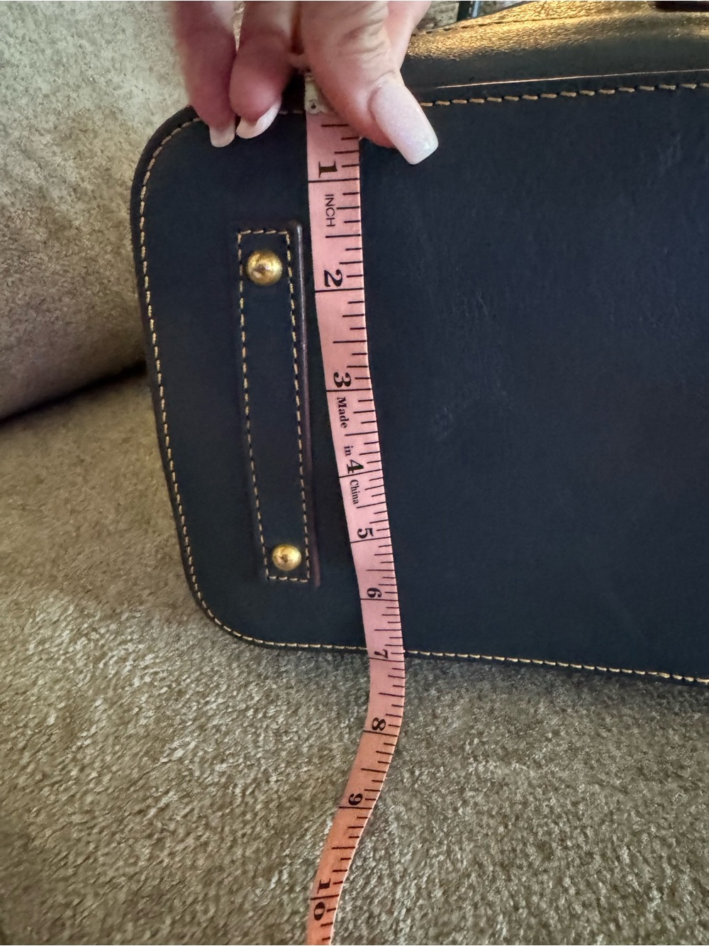 Dooney & Bourke Florentine Leather Perry Satchel in denim - Picture 12 of 13